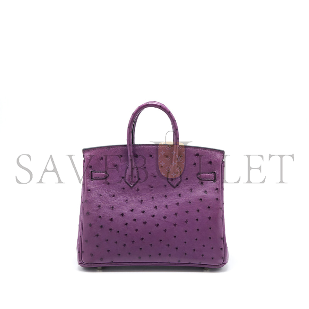 H**mes master birkin 25 ostrich leather anemone purple gold buckle h041944ck62 (25*20*13cm)